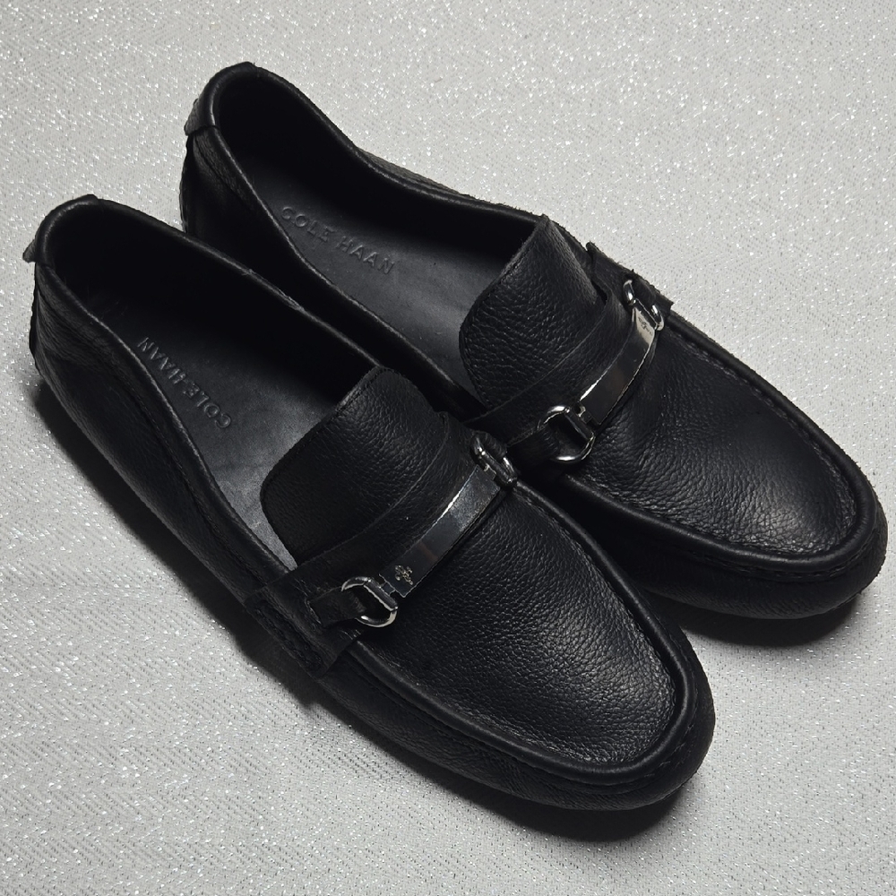 Cole Haan Black Leather Slip-On Loafers